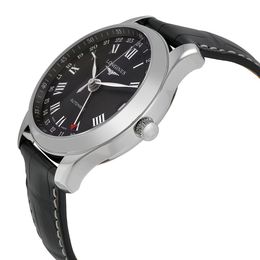Longines Master Collection GMT Automatic Black Dial Black Leather Men's Watch L2.718.4.50.7 - Image 2
