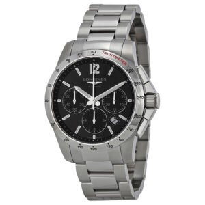 Longines Conquest Chronograph Black Dial Stainless Steel Men's Watch L27434566