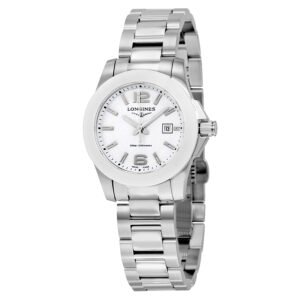 Longines Conquest White Dial Stainless Steel Ladies Watch L3.257.4.16.6