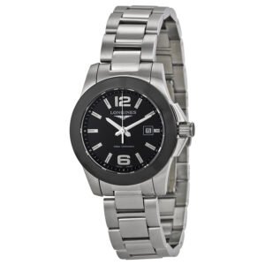Longines Conquest Black Dial Stainless Steel Ladies Watch L32574566