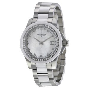 Longines Conquest White Ceramic Diamond Ladies Watch L32810877