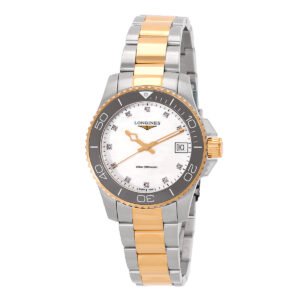 Longines Hydroconquest Quartz Diamond White Mother of Pearl Dial Ladies Watch L3.370.3.87.6