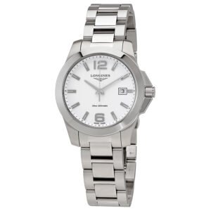 Longines Conquest White Dial Stainless Steel Ladies Watch L3.378.4.16.6