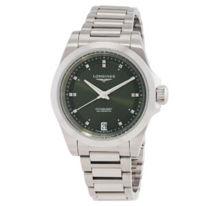 Longines Conquest Automatic Diamond Green Dial Ladies Watch L3.430.4.07.6