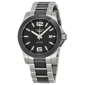 Longines Conquest Automatic Black Dial Steel and Black Ceramic Men's Watch L36574567