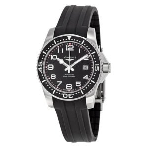 Longines Hydroconquest Black Dial Black Rubber Men's Watch L36954532