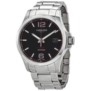 Longines Conquest V.H.P. Perpetual Quartz Black Carbon Dial Men's Watch L37264666