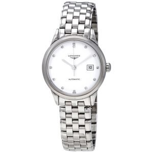 Longines Flagship Automatic White Diamond Dial Ladies Watch L43744276