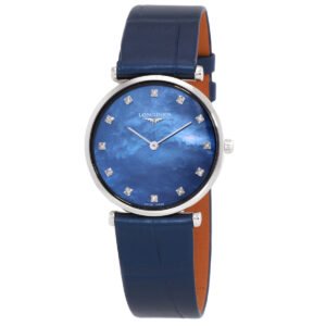 Longines La Grande Classique Quartz Diamond Blue Mother of Pearl Dial Ladies Watch L4.512.4.81.2