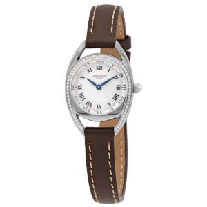 Longines Equestrian Quartz Diamond Silver Guilloche Dial Ladies Watch L6.135.0.71.2