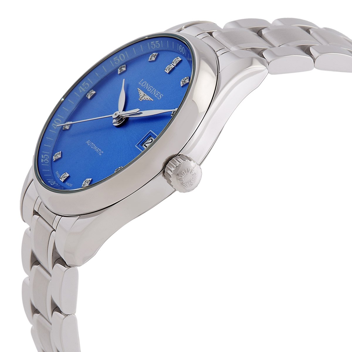 Longines Master Automatic Diamond Blue Dial Ladies Watch L2.357.4.98.6 - Image 2