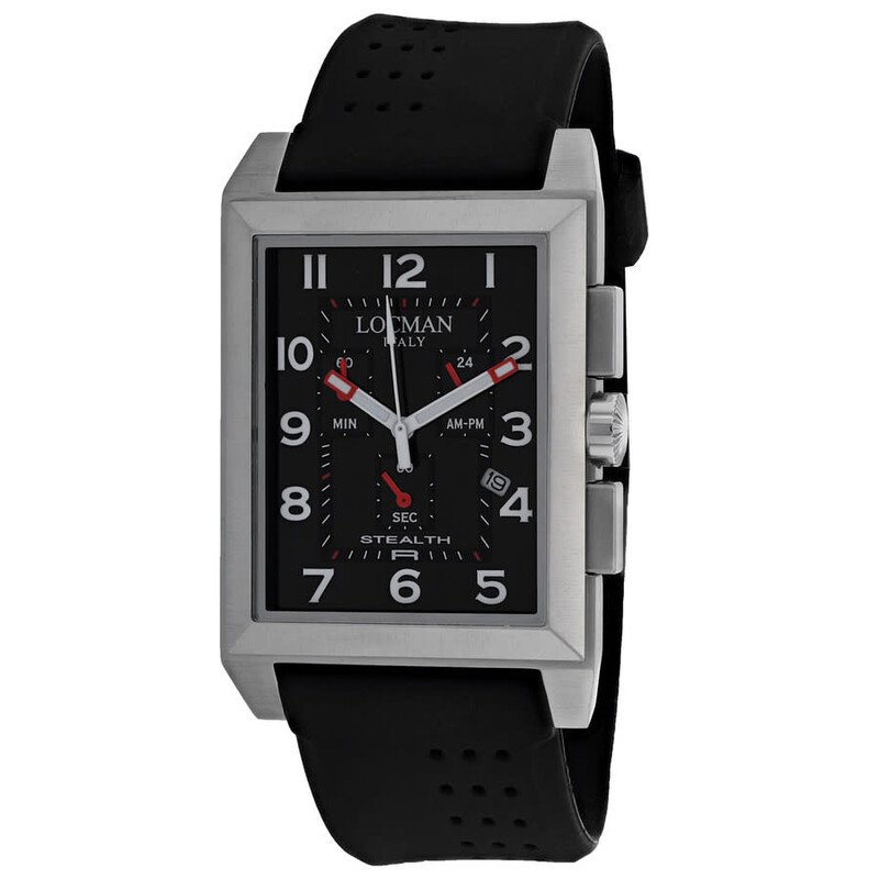 Stealth R Chronograph Black Dial Black Silicone Strap Men's Watch Lo-242Bk2bk - luxury watch