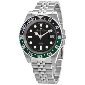 MATHEY-TISSOT Mathy Vintage GMT Quartz Black Dial Sprite Bezel Men's Watch H903ANV