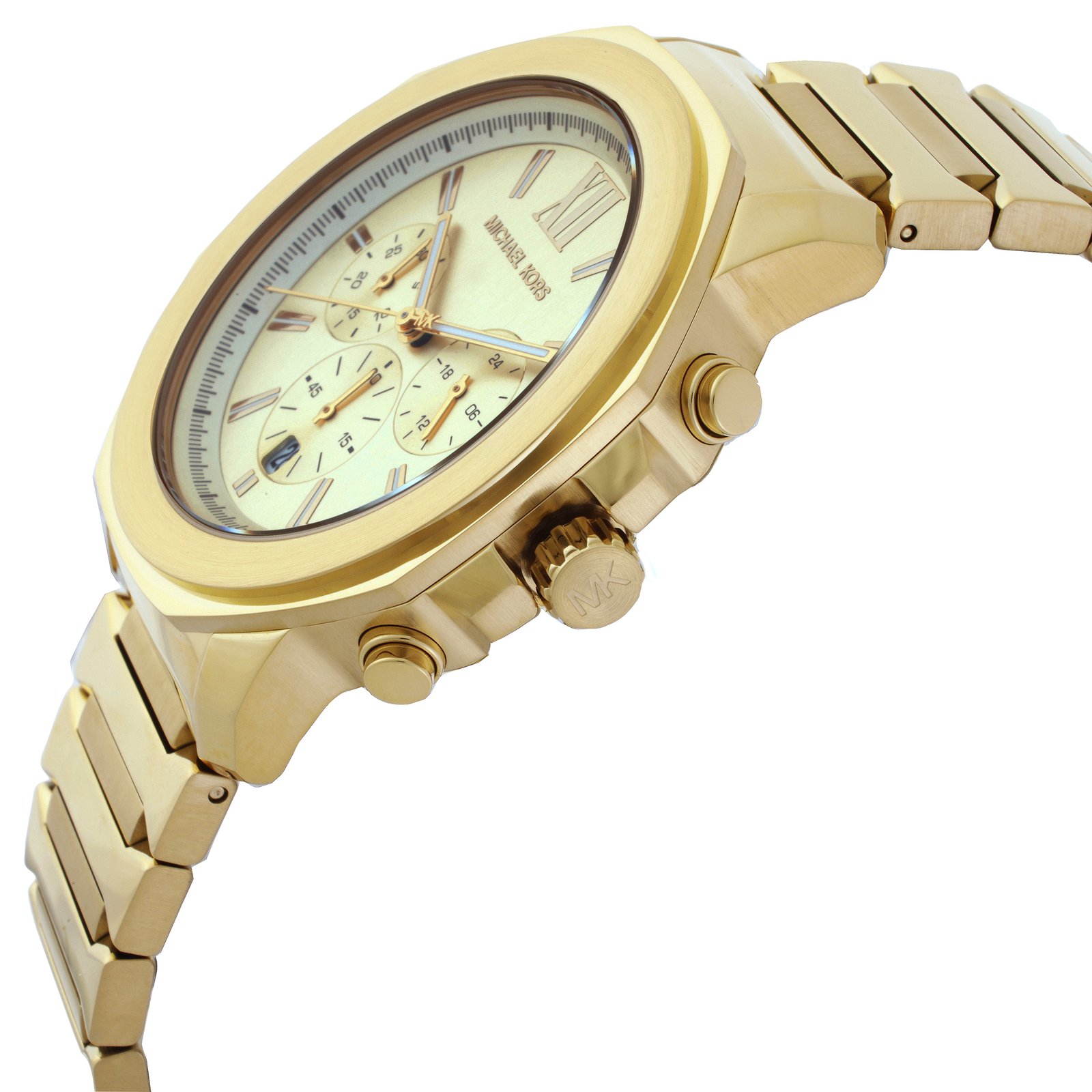 MICHAEL KORS Oversized Prescott Chronograph Quartz Gold Dial Men's Watch MK9249