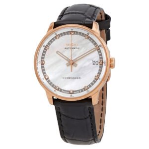 Mido Comander II Automatic Diamond Mother of Pearl Dial Ladies Watch M0162073611680