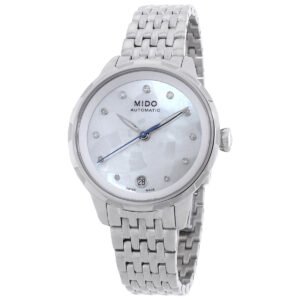 Mido Rainflower Automatic Diamond White Mother of Pearl Dial Ladies Watch M043.207.11.106.00