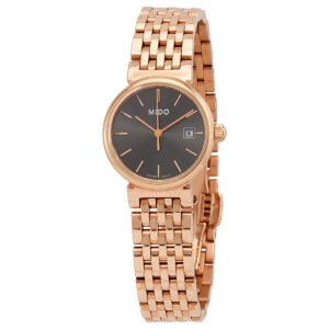 Mido Dorada Lady Quartz Grey Dial Rose Gold PVD Ladies Watch M21303131