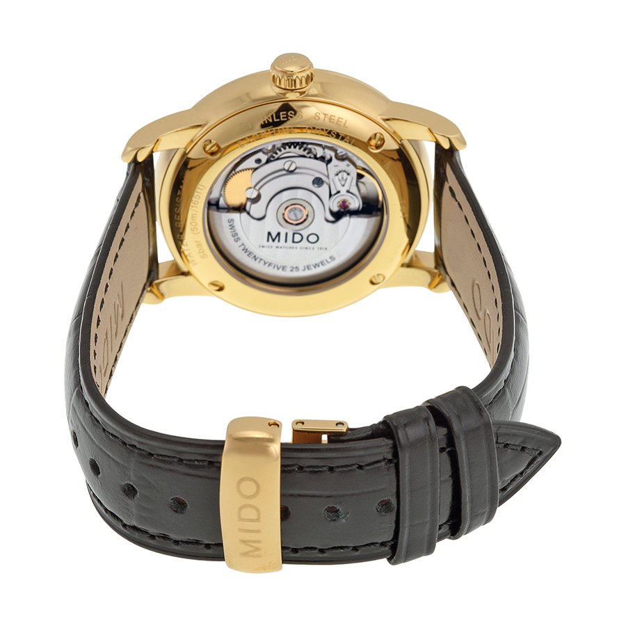 MIDO Baroncelli II Automatic White Dial Black Leather Men's Watch M86003264 - Image 2