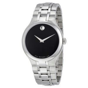 Movado Museum Black Museum Dial Stainless Steel Men's Watch 0606367