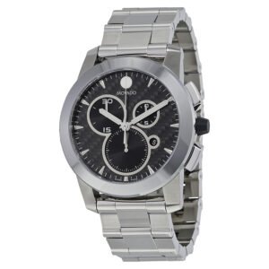 Movado Vizio Black Carbon Fiber Stainless Steel Men's Watch 0606551