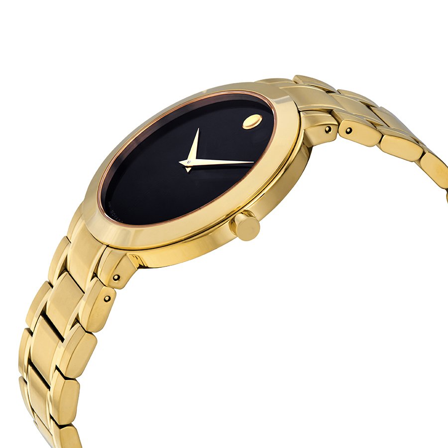 Movado Stiri Quartz Black Dial Yellow Gold PVD Men's Watch 0607279 - Image 3