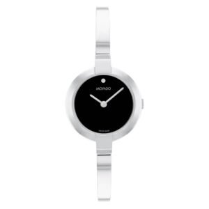 Movado Ela Bangle Quartz Black Dial Ladies Watch 0607725