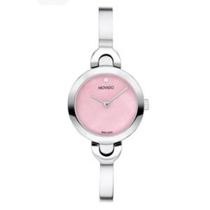 Movado Intrigue Bangle Quartz Pink Dial Ladies Watch 0607948