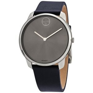 Movado Bold Quartz Grey Dial Blue Leather Men's Watch 3600586