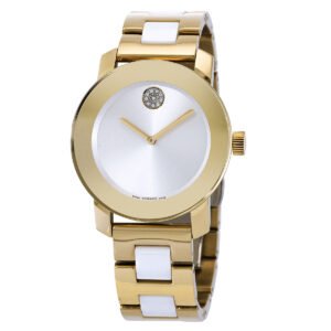 Movado Bold Ceramic Quartz White Dial Ladies Watch 3600892