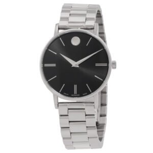 Movado Classic Museum Quartz Black Dial Ladies Watch 608037