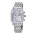 Michele Deco Chronograph Quartz Diamond Purple Dial Ladies Watch MWW06A000800