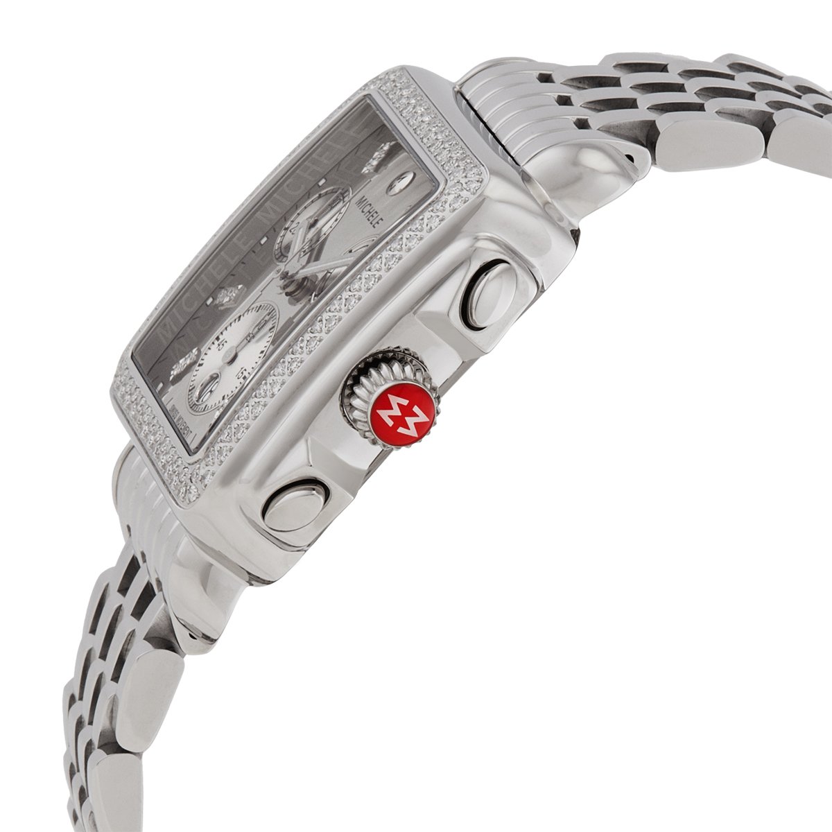 Michele Deco High Shine Chronograph Quartz Diamond Silver Dial Ladies Watch MWW06A000804 - Image 2