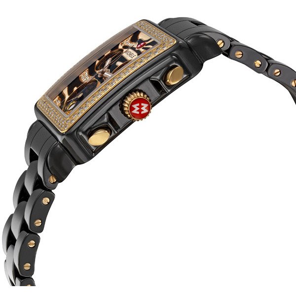 Michele Deco Safari Cheetah Black Ceramic Ladies Watch MWW06F000012 - Image 2