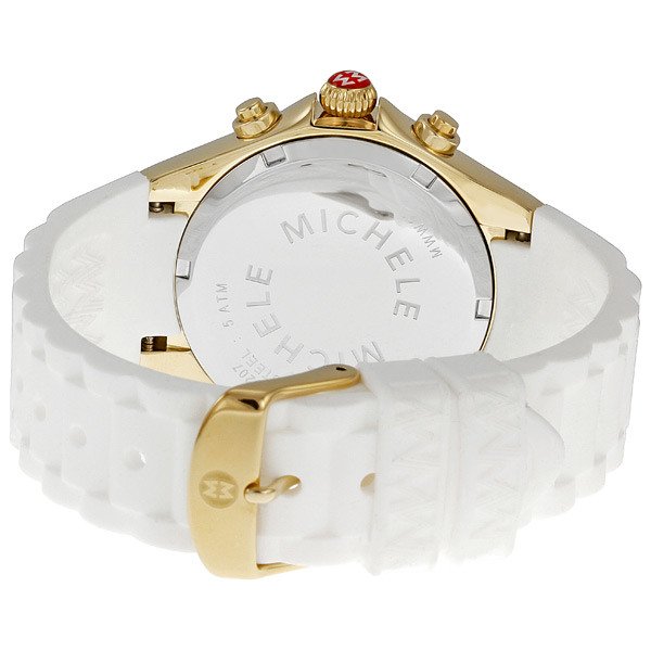 Michele Tahitian Jelly Bean White and Gold Ladies Watch MWW12F000006 - Image 2