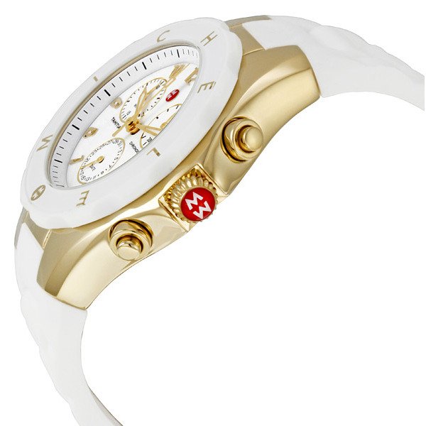 Michele Tahitian Jelly Bean White and Gold Ladies Watch MWW12F000006 - Image 4