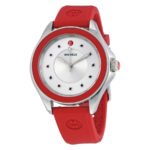 Michele Cape Silver Dial Red Topaz Ladies Watch MWW27A000017