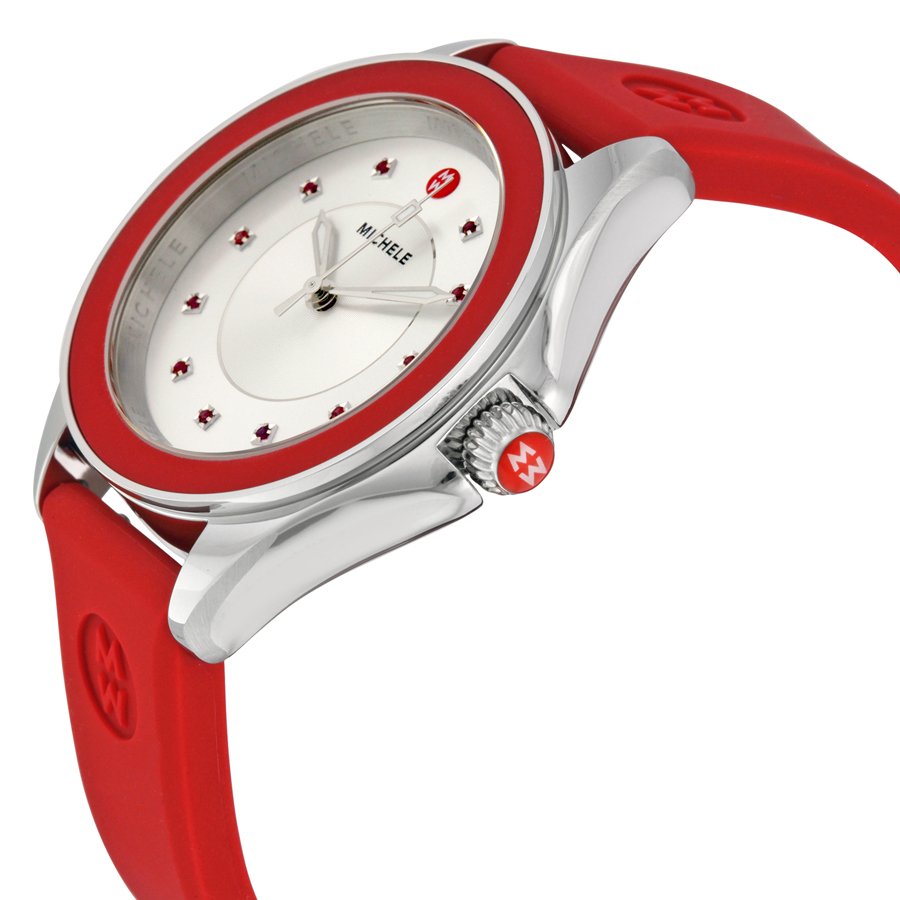 Michele Cape Silver Dial Red Topaz Ladies Watch MWW27A000017 - Image 2