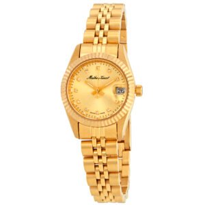 Mathey-Tissot Mathey II Quartz Crystal Gold Dial Ladies Watch D710PDI