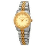 Mathey-Tissot Mathey III Quartz Crystal Gold Dial Ladies Watch D810BDI