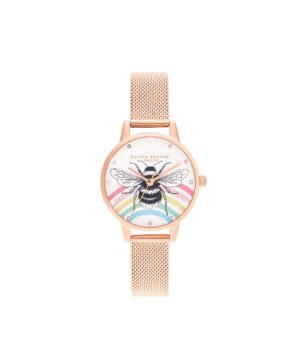Illustrated Animals Rainbow Bee Women's Watch, 30mm