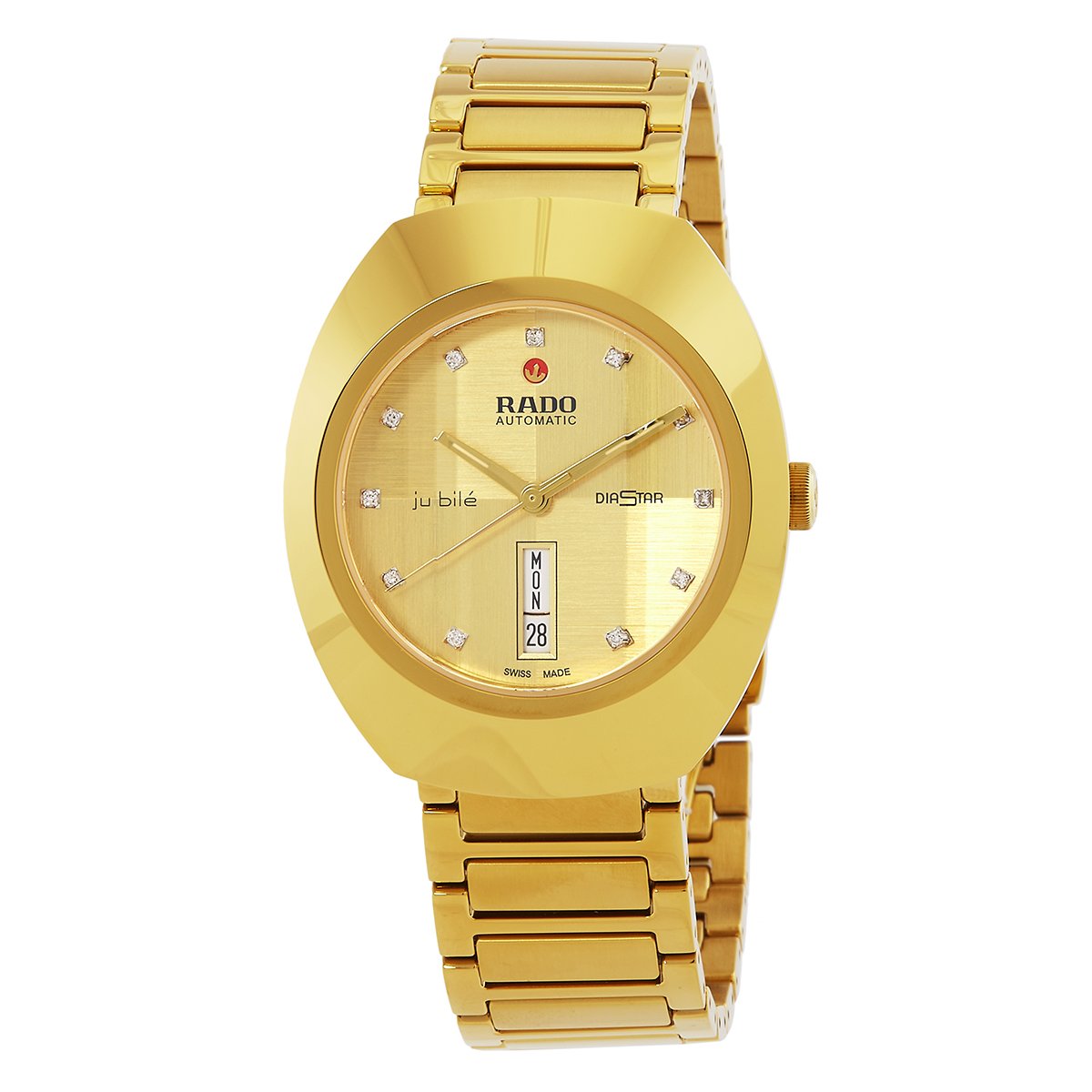 Rado Diastar Original Automatic Diamond Gold Dial Unisex Watch R12161733