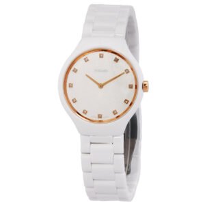 Rado True Round Thinline Quartz Diamond White Dial Ladies Watch R27958722