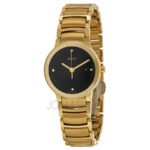 Rado Centrix Jubile Black Diamond Dial Gold-Plated Stainless Steel Ladies Watch R30528713