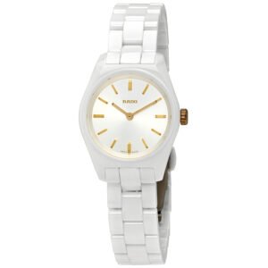 Rado Specchio Silver Dial White Ceramos Ladies Watch R31509112
