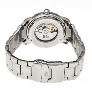 REIGN Kahn Black Skeleton Roman Numeral Silver-tone Bracelet Men's Watch RN4302