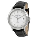 Raymond Weil Maestro Automatic Silver Dial Black Leather Men's Watch 2837-STC-65001