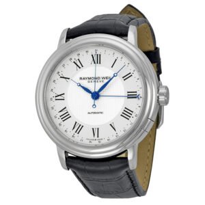 Raymond Weil Maestro Automatic Silver Dial Black Leather Men's Watch 2851-STC-00659