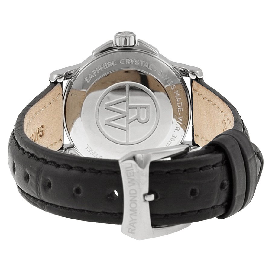 Raymond Weil Tradition White Dial Black Leather Ladies Watch 5378-STC-00300 - Image 3