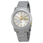 Seiko 5 Silver Stainless Steel Automatic Men's Watch SNKK09