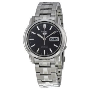 Seiko 5 Automatic Black Dial Stainless Steel Men's Watch SNKK71